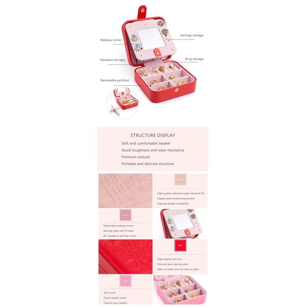 Pantone Color Personalized Travel Jewelry Organizer Anti Scratch Customizable Design