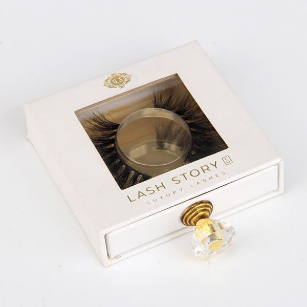 Buy Square Small Drawer Eyelash Packaging Box Cardboard With Window at wholesale prices