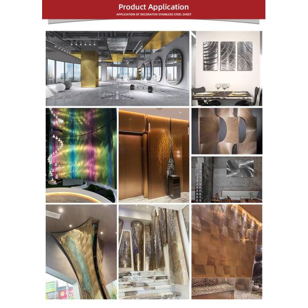 4X8 polished stainless steel sheet 304 mirror laser with color pattern 3d corrugated metal sheet texture