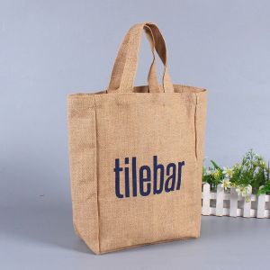 Quality Shopping Burlap Eco Friendly Reusable Jute Tote Bags for sale