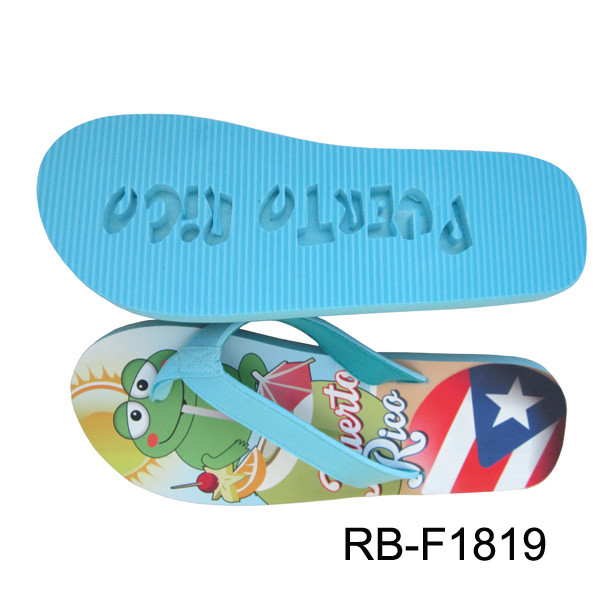 customed eva die cut and embossed slipper Womens Flip flop thongs slipers manufacturers