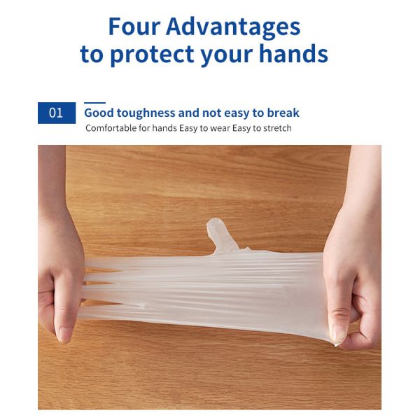 PVC Vinyl Disposable Exam Gloves Medium Size Anti Cut Plastic Gloves Disposable