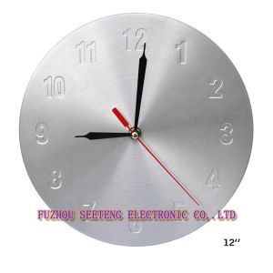 Quality Silver high quality new design round shape wall clock models for sale