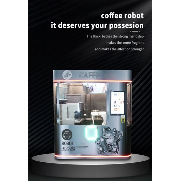 Robot Barista Vending Machine for Coffee and Bubble Tea with 6 Flavors