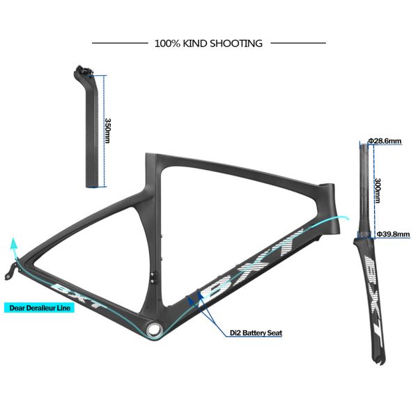Rim Brake Road Bike Carbon Frame 700C V Brake Tire 25C 150kg Max Load
