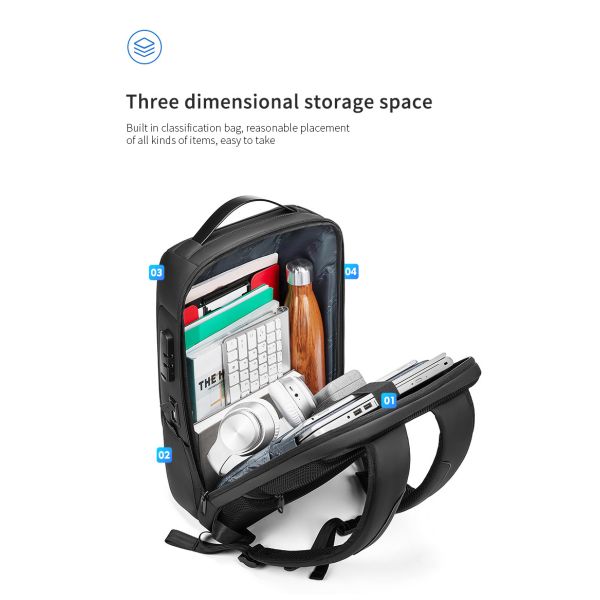 Usb Charging Waterproof Business Backpack 20-39Liter Dirt Resistant