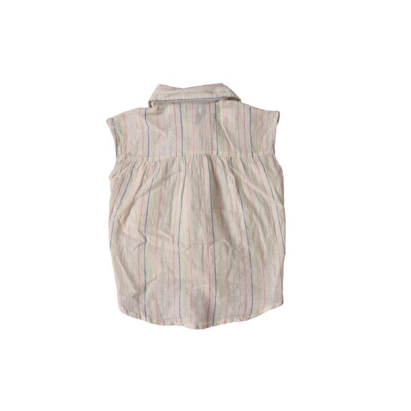 Girls Cool Cropped Striped Shirt Sleeveless 53% Linen 46% Cotton