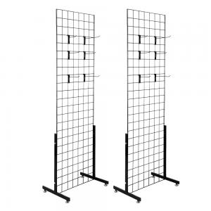 Quality Silver Steel Metal Wire Grid Wall Panel Mesh Tower Standing With Hook for sale