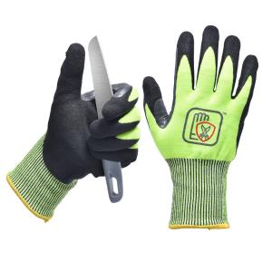 China Yellow Cut Resistant Safety Working Gloves C Power Grip Rubber Hand Gloves For Construction Workers on sale