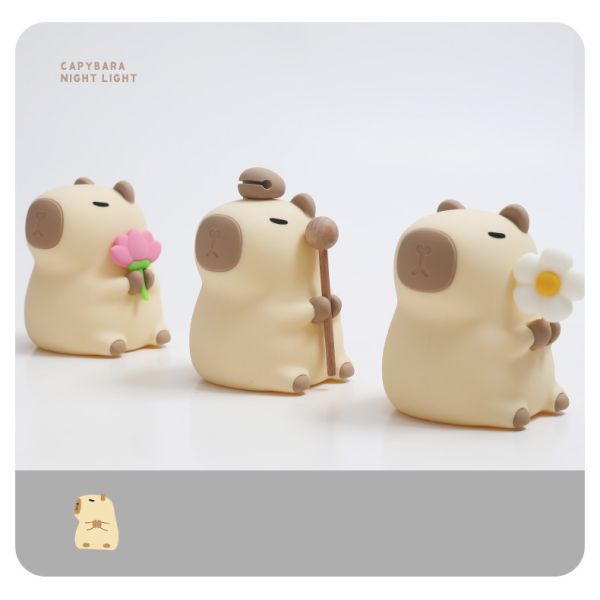 Cute Silicone Capybara Night Light Children's Nightlight Gift Usb Rechargeable Animal Silicone Night Lamp