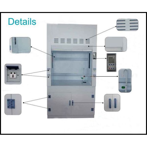 1.0mm Cold Rolled Steel Chemical Fume Hood , Blue Lab Fume Cupboard