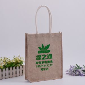 Quality Lamination Polypropylene Coloured Jute Bags , Rectangle Natural Jute Tote Bag for sale