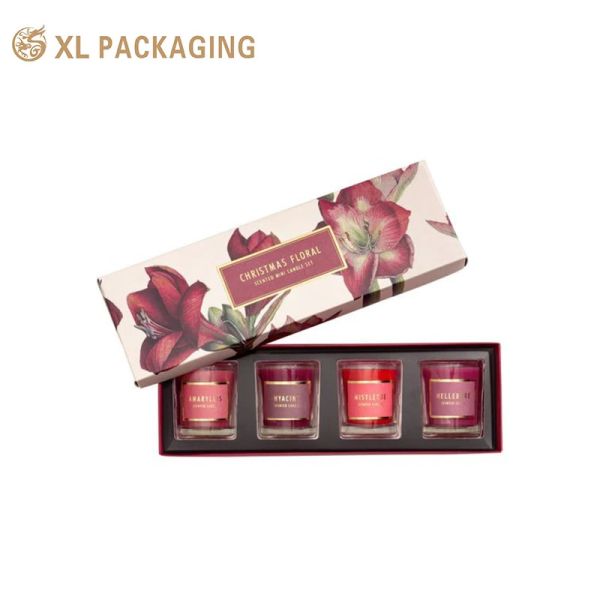 Recyclable Full Color Printing Folding Paper Box Essential Oil Candle Gift Box Cardboard Candle Jar Packaging Box With Insert