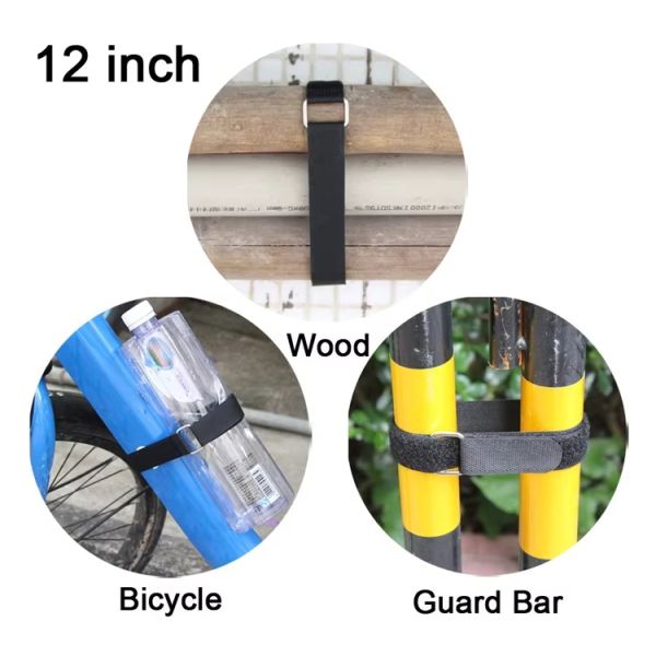 Black Hook And Loop Cable Straps Nylon Self Gripping Straps Reusable For USB Cables