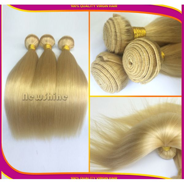 Unprocessed 100% Original Russian Hair Full Cuticle Can Be Dyed 10" to 30" 613# Blonde