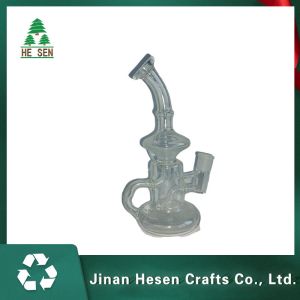 Quality HESEN Irregular Clear 22cm Glass Water Bongs for sale