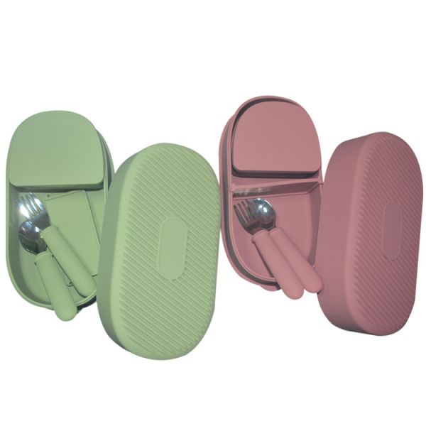 School Silicone Lunch Box Baby Silicone Feeding Set Customized Logo