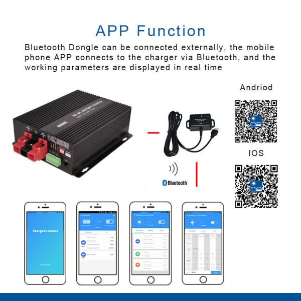 AGM Solar Battery ChargerBT Dongle MPPT Automatic Smart Vehicle Charger