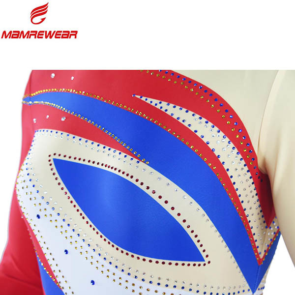 Stretchable Long Sleeve Gymnastics Leotards For Girls Sublimation Printing
