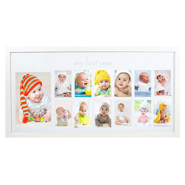 Nursery Deco My First Year Baby Photo Frame Shadow Box Picture Frame