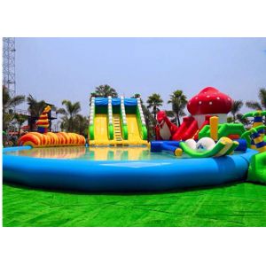 Customized Inflatable Water Parks Swimming Pool Slides For Land