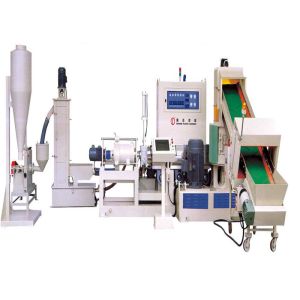Quality PLASTICS RECYCLING PELLETIZING LINE WITH BUILT-IN AGGLOMERATION MACHINE for sale