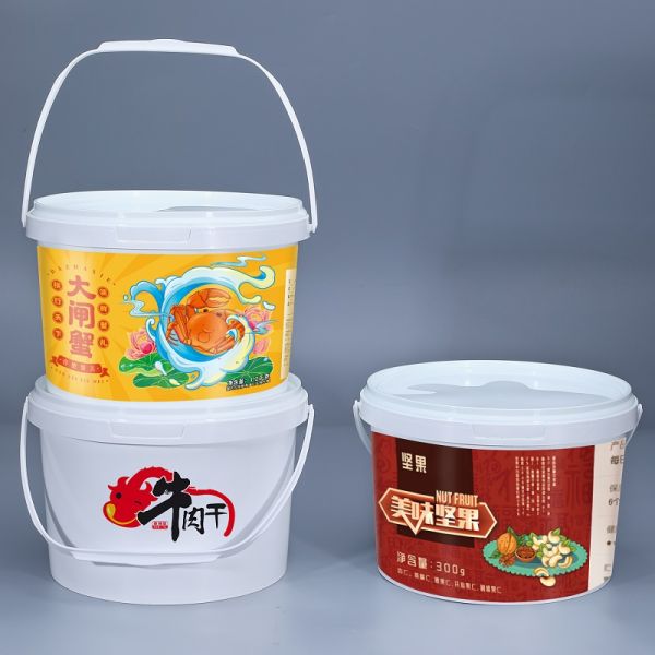 Logo Printing Food Grade White Plastic Buckets and Customizable