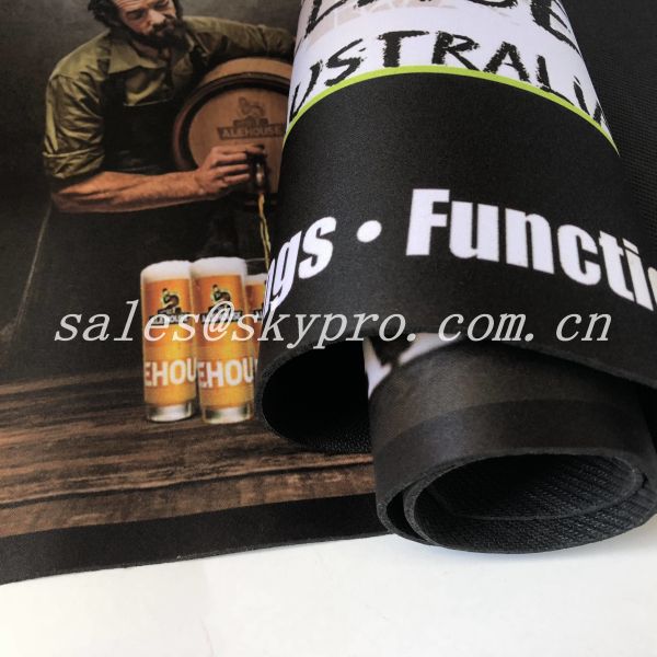 Anti - Slip Neoprene Rubber Mat / Anti Fatigue Rubber Bar Mats With Printing Logo