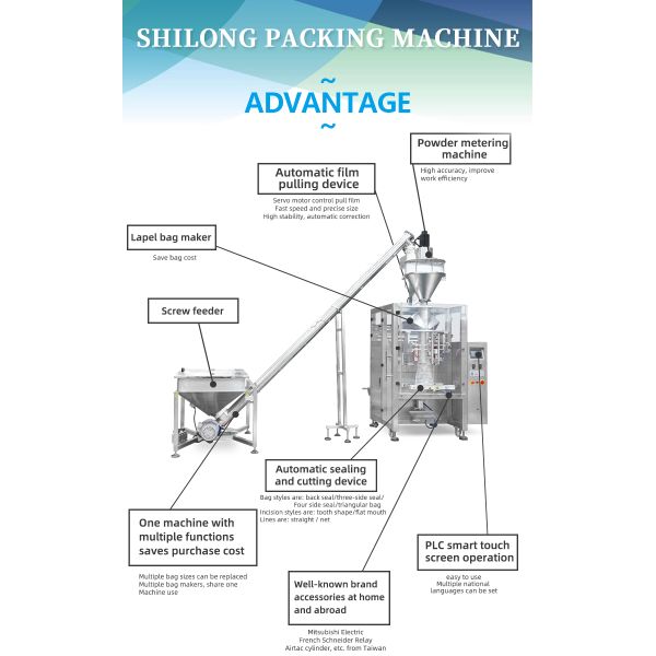 5kg 10kg Chilli Detergent Powder Packing Machine Automatic PLC Control