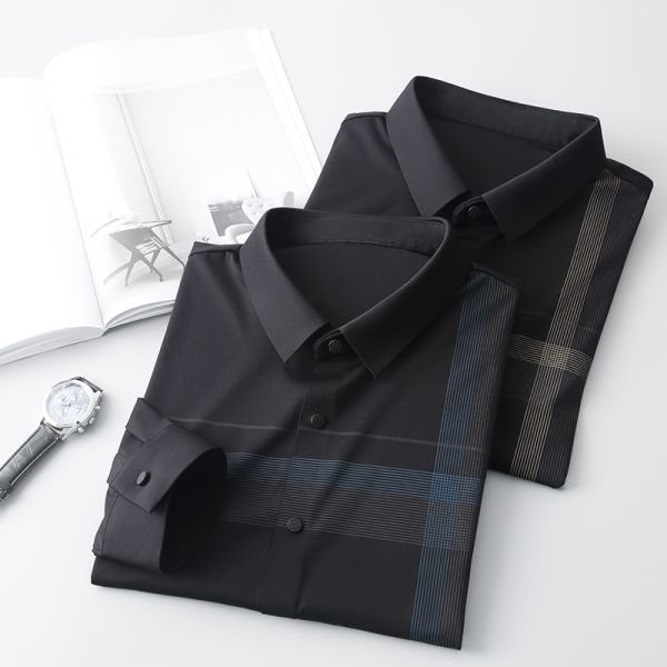 Long Sleeve Striped Shirts Men Slim Fit Vintage Fashions Autumn Clothing Custom Shirt 2021