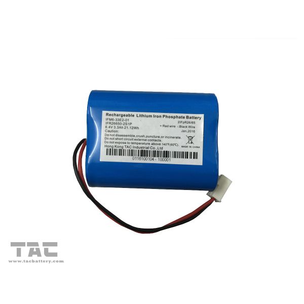 32650 3.2V LiFePO4 Battery Battery Pack 6.4V 5AH With BMS For Solar Power