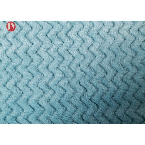 Flannel Knitted Polyester Fleece Blanket Super Soft Blue Wavy Mink Blanket Soft Warm