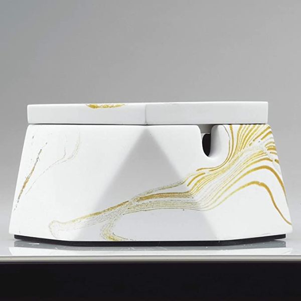 Japanese Smokeless Cigarette Ashtray with Lid Stainless Steel Ash Trays Covered Windproof