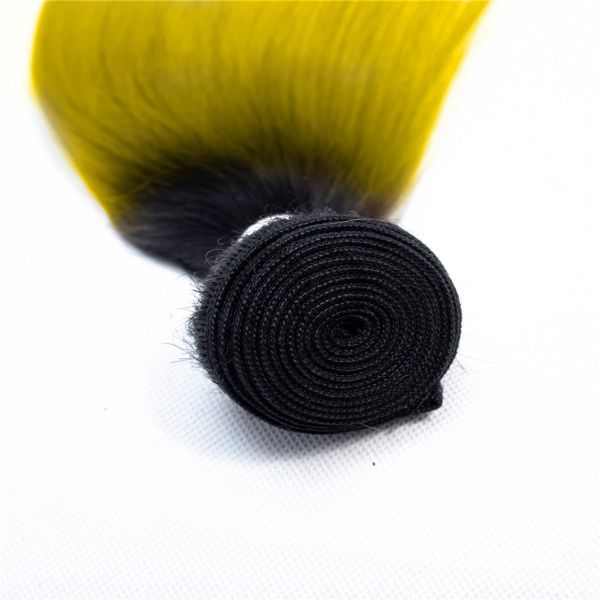 #T1B/Yellow Straight Remy Human Hair Bundles Sew In Weave Bundles Brazilian Bundle Deals