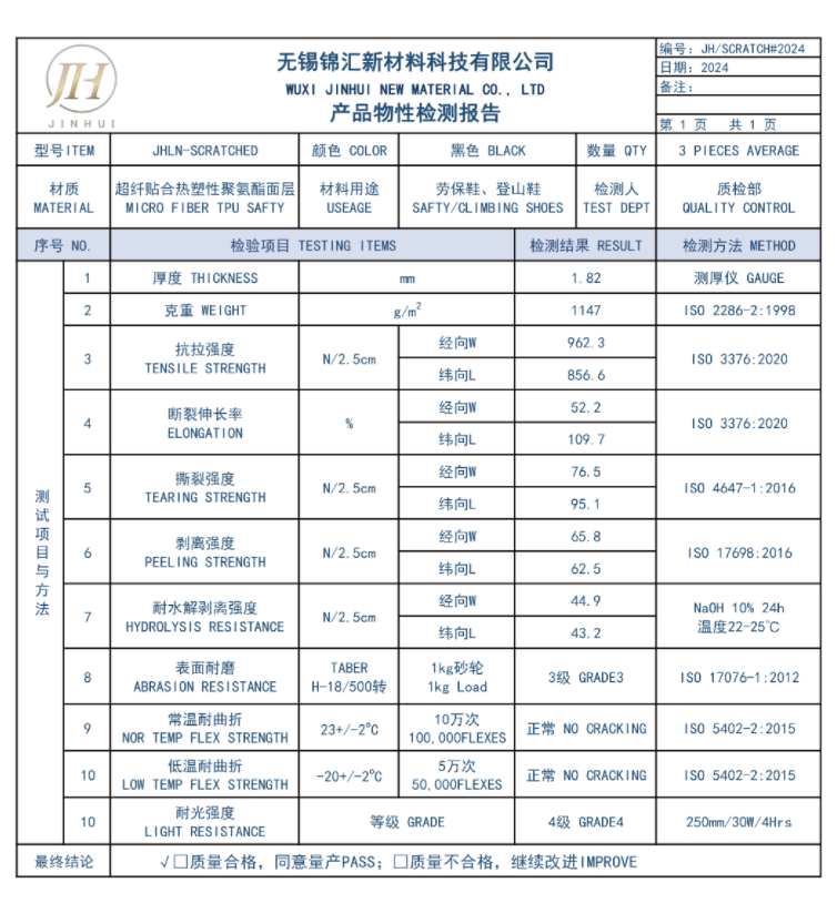 Scratch-Resistant TPU Artificial Leather for Outdoor & Work Footwear