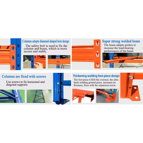 B34 Metal Warehouse Racking Industrial Shelving Systems Heavy Duty Pallet Racks for Warehouse