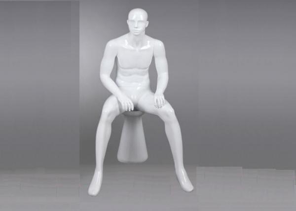 Buy Fiberglass FRP Seated Lifelike Male Mannequin , Store Supply Mannequin Full Body at wholesale prices