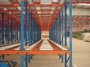 Quality perishable goods gravity flow racks , double - deep pallet racking systems for sale