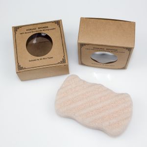 Quality Large Natural Baby Bamboo Charcoal Konjac Sponge Wave Shaped for sale