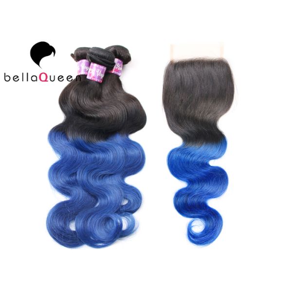 BellaQueen 4PCS One Set Ombre Remy Hair Extensions Indian Remy Hair