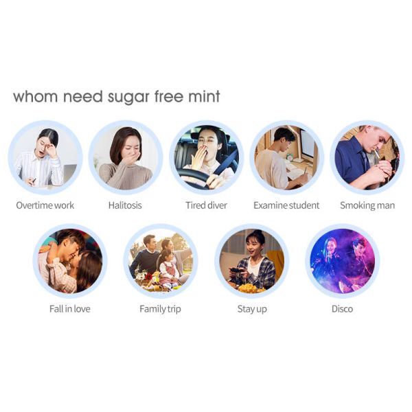 Fresh Breath Vitamin C Sugar Free Mint Candy Cooling Lemon Flavor Pepper Mint Candy