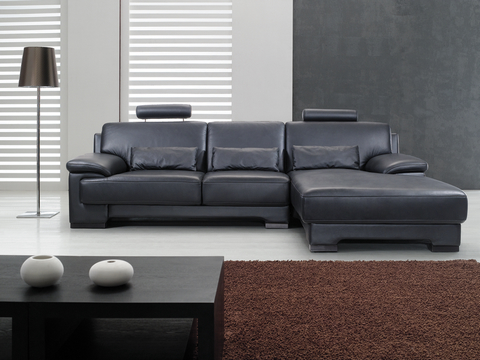 Sectional leather sofa hotel furniture 1+3+chaise h858