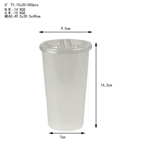 Custom Split Double Milk Tea Cup Take Away Plastic Cup with Lid