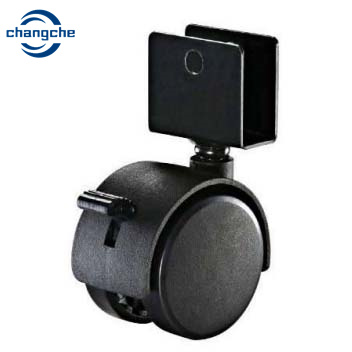 U Plate Nylon Black Replacement Caster Wheels Workbench Castors With Brake