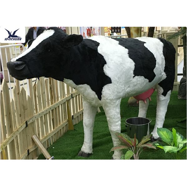 Animal Garden Ornaments , Life Size Animatronic Animal Statues With Fur