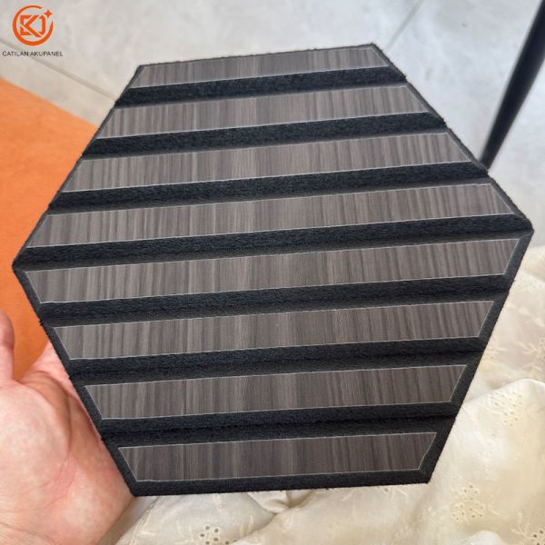 Hexagonal Akupanel soundproof medium-density fiberboard wood veneer wall panel