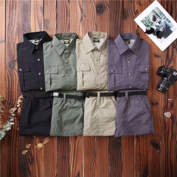 Outdoor Anti-UV Nylon Spandex Casual Shirt Fashion Style Quick Drying Short & Long Sleeve Fishing Shirt Casual For Man