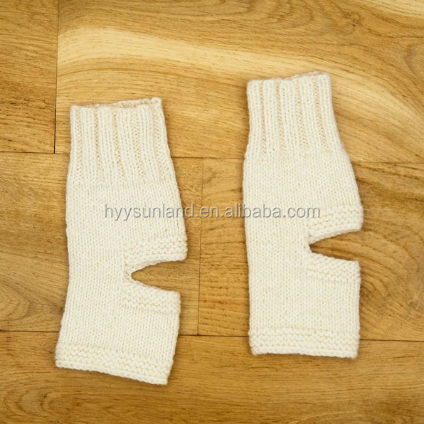 Y-Z Women's White Knee-Length Yoga Pedicure Socks Flip Flop Dancing Toeless Sport Socks Knitted Breathable for Autumn Season