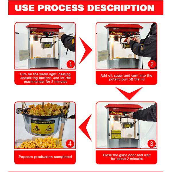 Convenient Outdoor Popcorn Machine with Food Warmer and Private Mold Design