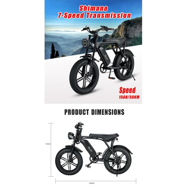 Full Suspension Rear Hub Motor Electric Bike With 48v 1000w Power And REMOVABLE BATTERY